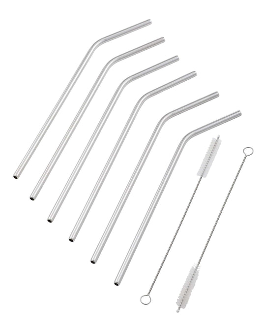 Davis and Waddell Fine Foods stainless steel straws with cleaning brush - 8 piece set Kitchen & Dining