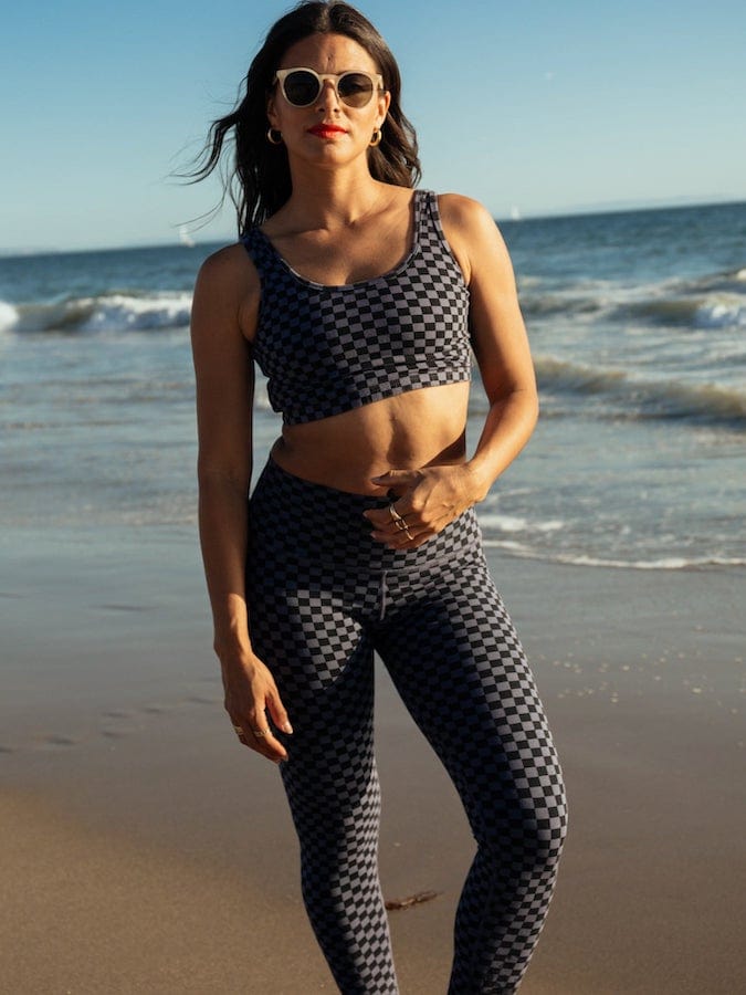 Electric and Rose Sirena Checkered Bra - Onyx/Newport Crop Tops