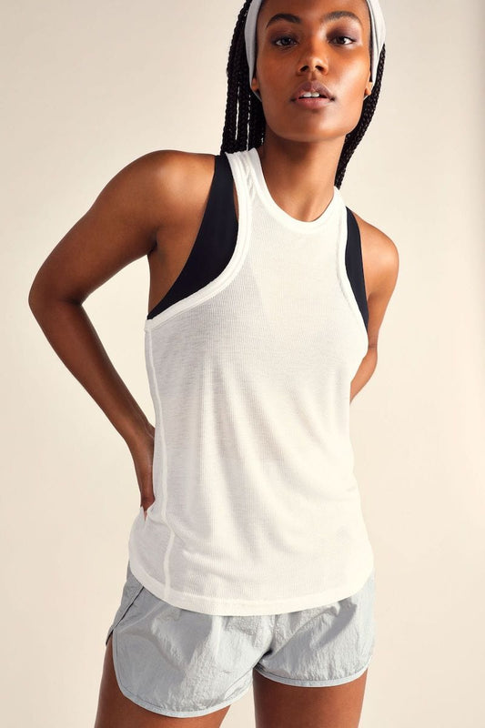 Free People Very Varsity Tank White Tanks