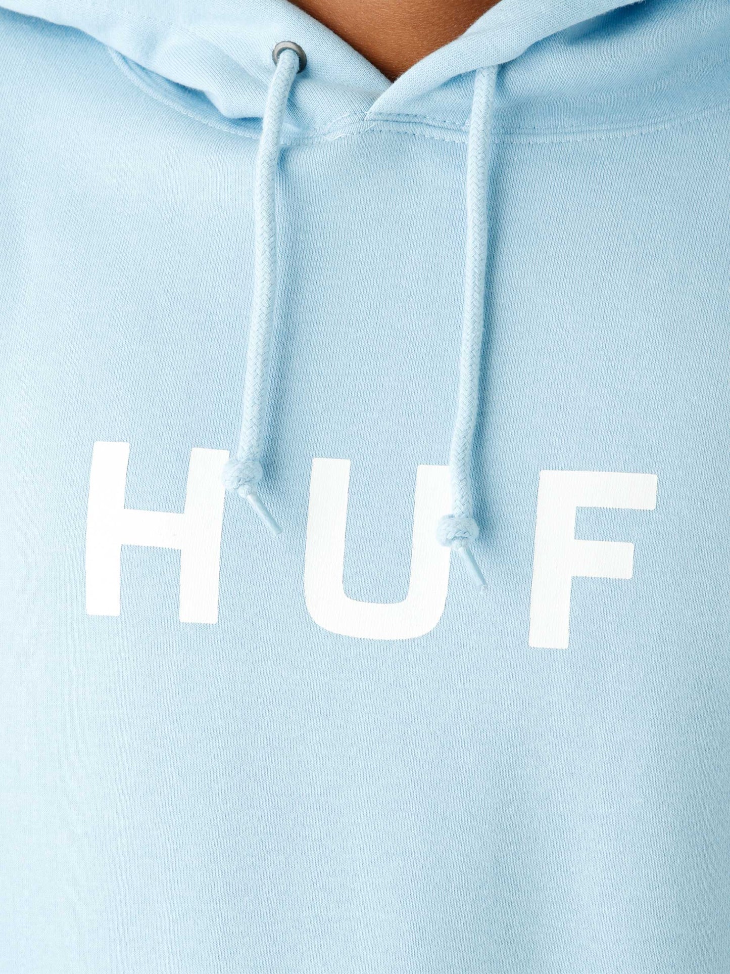 HUF Essentials OG Logo Pull Over Hoodie - Light Blue Hoodies