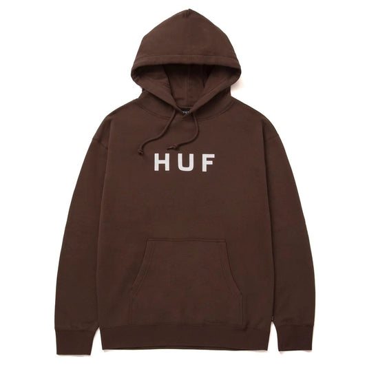 HUF Essentials OG Logo Pullover Hoodie - Chocolate Hoodies