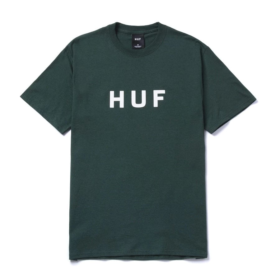 HUF Essentials OG Logo Tee - Dark Green T-Shirts