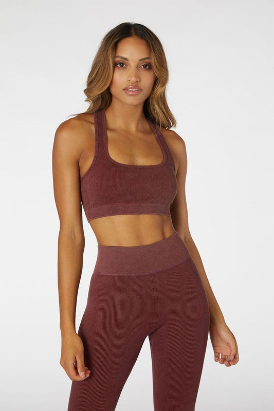 L'URV Isla Seamless Crop Dark Cherry Crop Tops