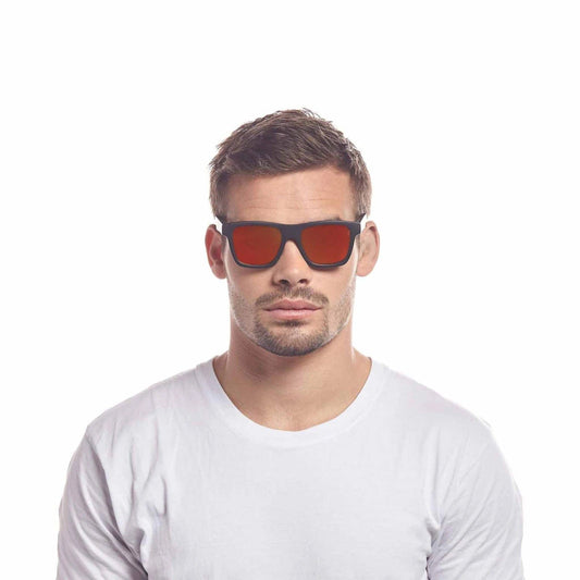 Le Specs Grassy Knoll Sunglasses - Black Grass Red Mirror Sunglasses