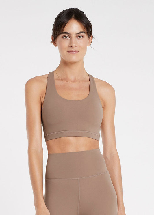 Nimble Activewear Free Flow Bra - Pecan Crop Tops