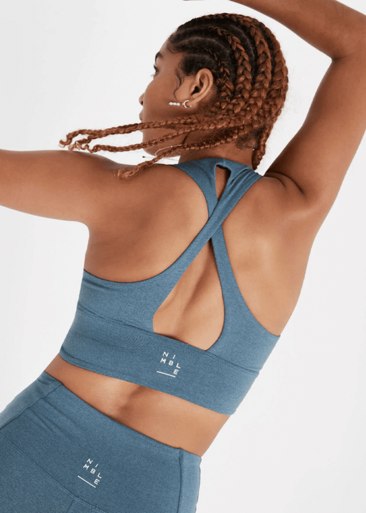 Nimble Activewear In Motion Bra - Sea Blue Crop Tops