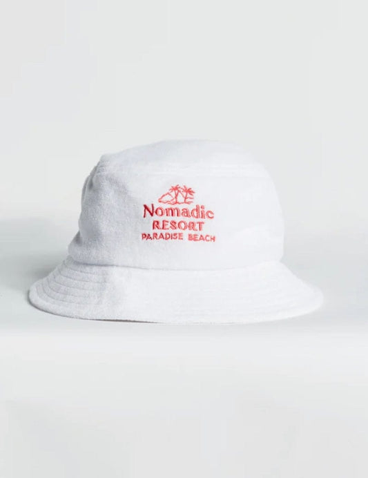 Nomadic Paradise Beachy Bucket Hat - White Hats