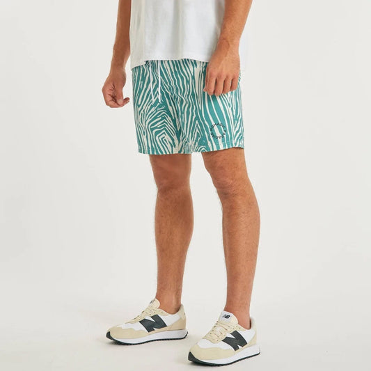 Nomadic Paradise Deep Beach Shorts - Green Print Shorts