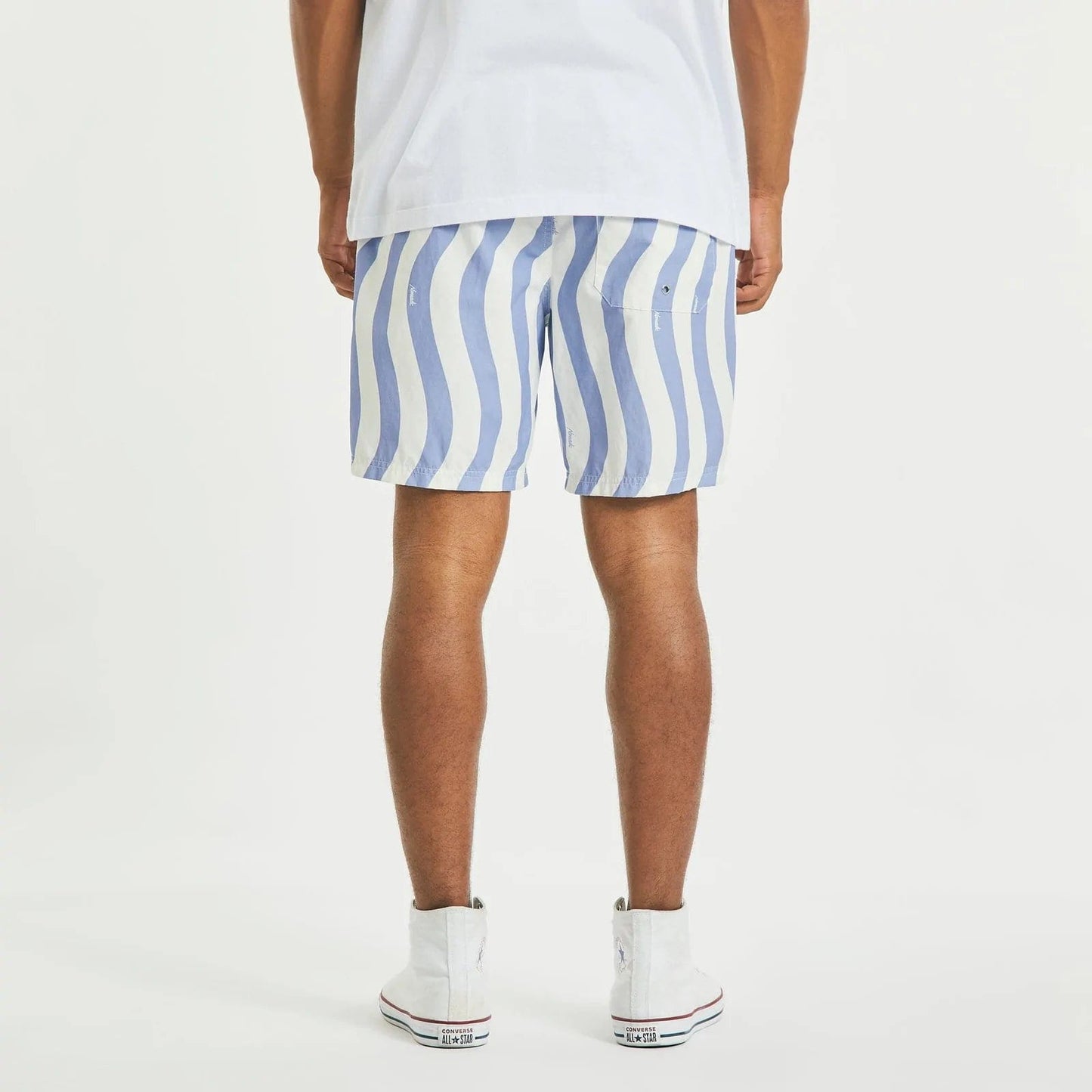 Nomadic Paradise Sleepless Beach Shorts - Blue Stripe Shorts