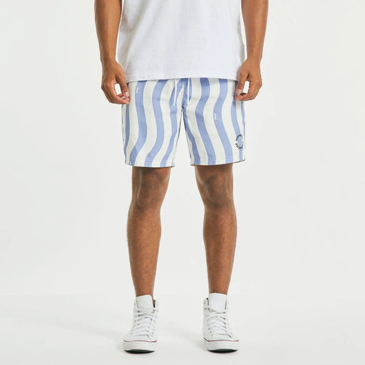 Nomadic Paradise Sleepless Beach Shorts - Blue Stripe Shorts