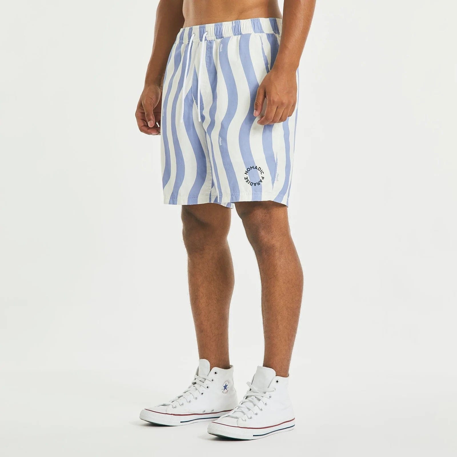 Nomadic Paradise Sleepless Beach Shorts - Blue Stripe Shorts