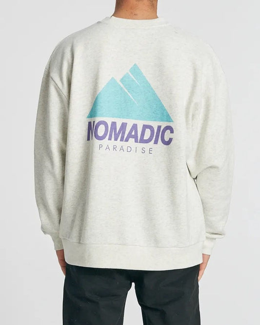 Nomadic Paradise Winds Relaxed Sweater Snow Marle Crewnecks - Mens
