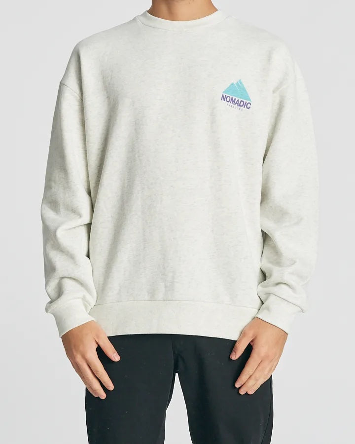 Nomadic Paradise Winds Relaxed Sweater Snow Marle Crewnecks - Mens