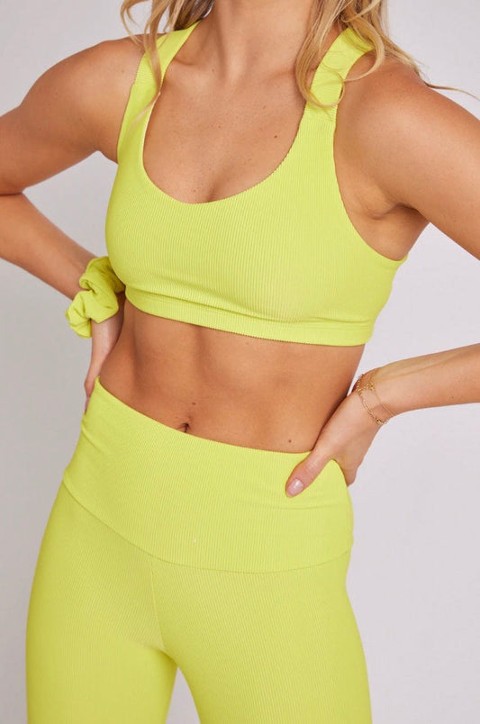 Onzie Half Moon Bra - Citrus Rib Crop Tops