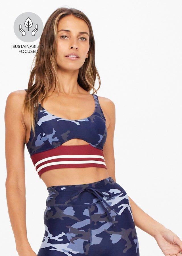 The Upside Marine Bailey Bra - Indigo Camo Crop Tops