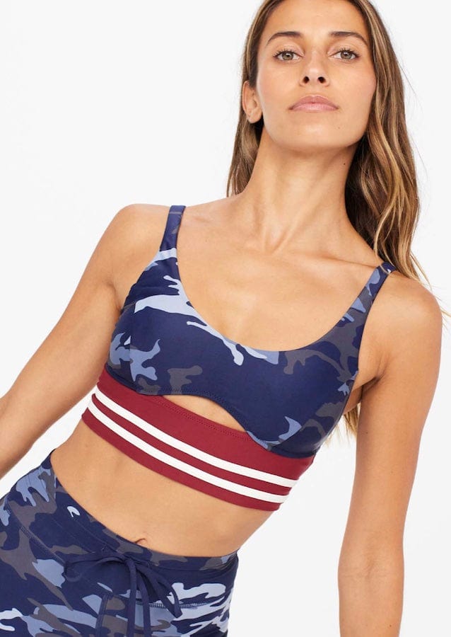 The Upside Marine Bailey Bra - Indigo Camo Crop Tops