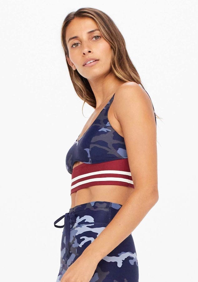 The Upside Marine Bailey Bra - Indigo Camo Crop Tops