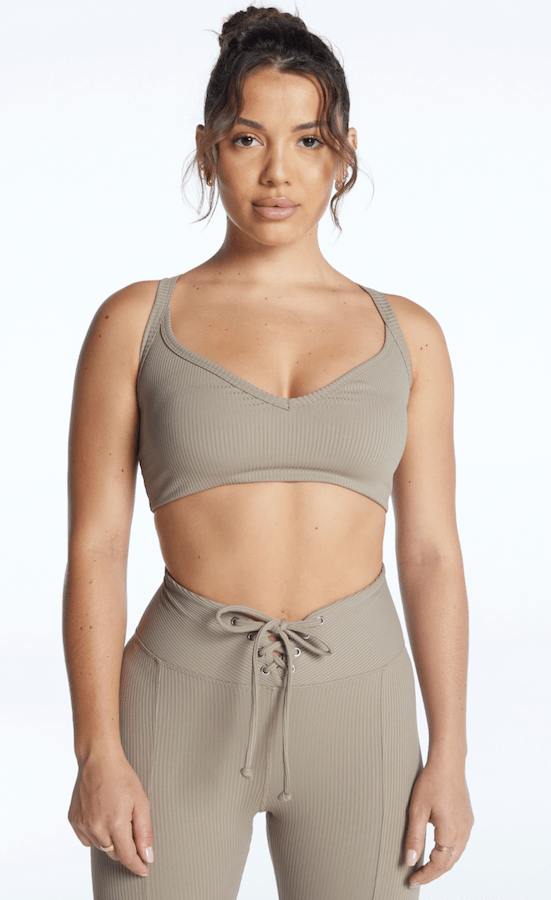 Year of Ours Ribbed Curve Bralette Caribou Crop Tops