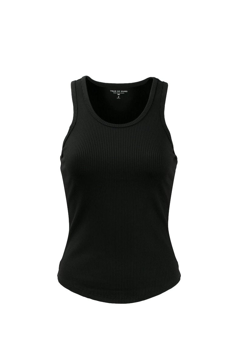 Year of Ours Ribbed Sporty Tank Black Tanks