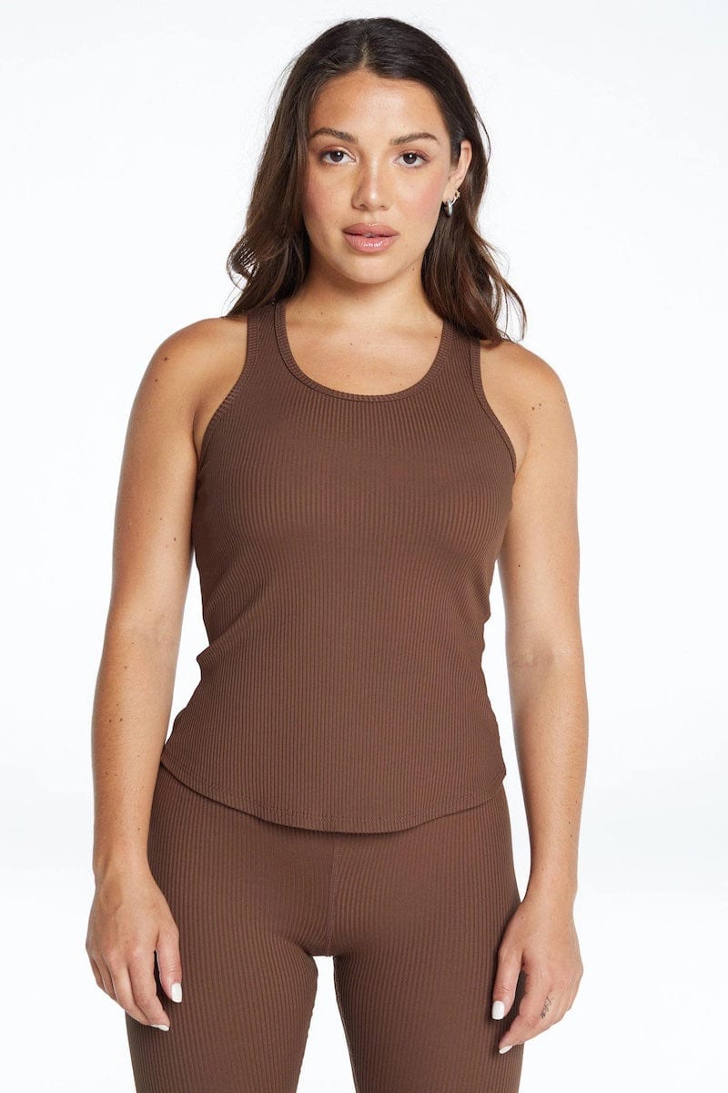 Year of Ours Ribbed Sporty Tank Brown Tanks
